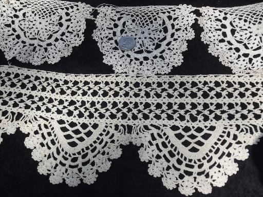 photo of lot antique vintage sewing trims, fine cotton lace edgings and crochet #5