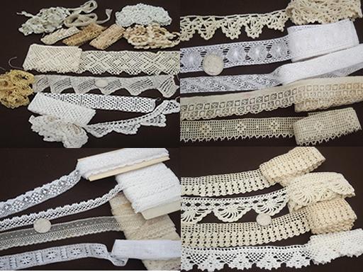 photo of lot antique vintage sewing trims, fine cotton lace edgings & crochet  #1