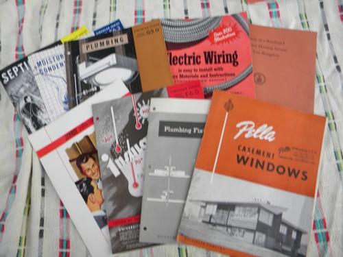 photo of lot assorted old 1950s building and architectural booklets and advertising #3