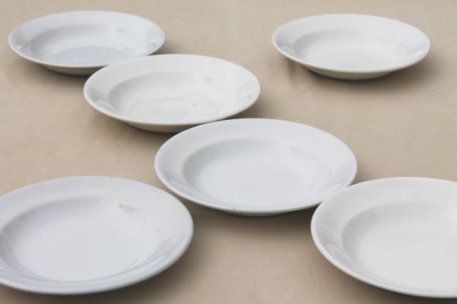 photo of lot assorted old antique white ironstone china soup bowl plates, all English makers marks #1