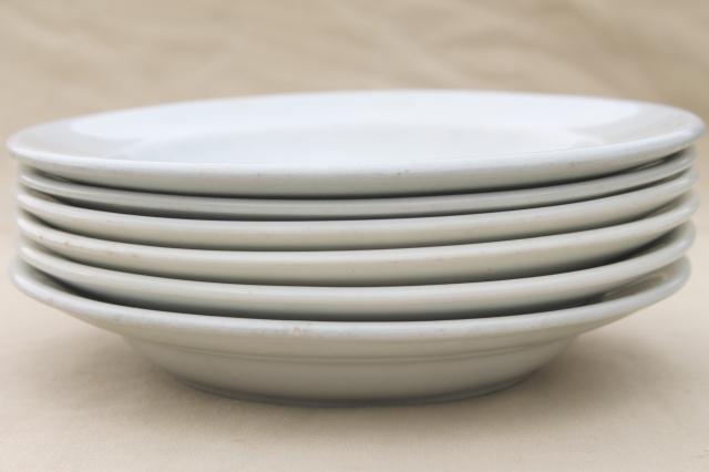 photo of lot assorted old antique white ironstone china soup bowl plates, all English makers marks #3