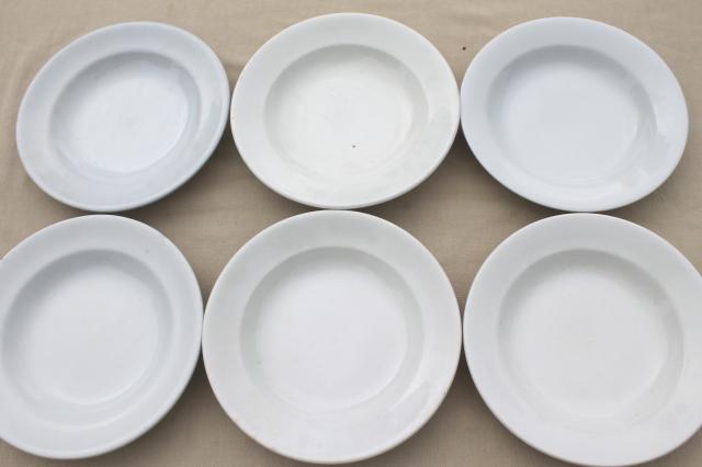 photo of lot assorted old antique white ironstone china soup bowl plates, all English makers marks #4