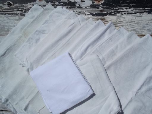 photo of lot assorted old fine white cotton feedsacks for kitchen / glass towels #1