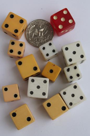 photo of lot assorted vintage game parts - playing pieces, tiles, dice, chips & counters #5