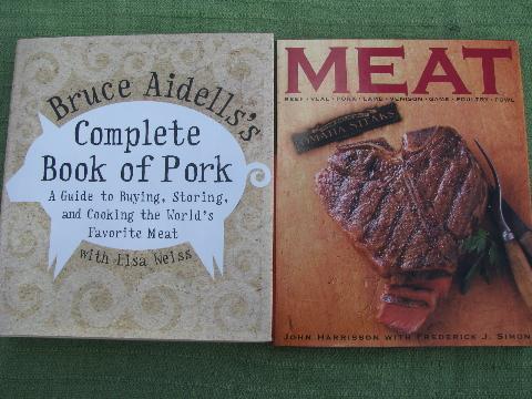 photo of lot big specialty cookbooks, steaks, chops, roasts, bones - all meat! #3