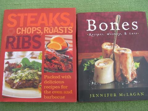 photo of lot big specialty cookbooks, steaks, chops, roasts, bones - all meat! #7