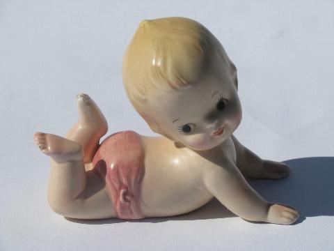 photo of lot china piano babies, cute bare bottom baby figurines, vintage Japan #4