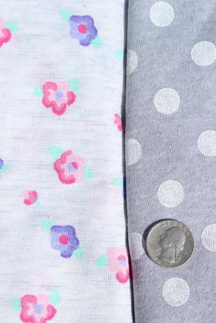 photo of lot cotton blend jersey knit fabric, t-shirt knits prints in pink, purple, grey #4