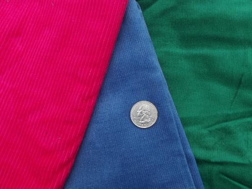 photo of lot cotton corduroy fabric, jewel colors for quilting, sewing, crafts #4