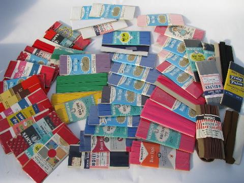 photo of lot cotton seam tape binding, vintage sewing trim #1