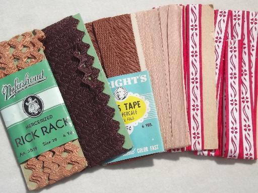 photo of lot cotton seam tape & quilt  binding, vintage sewing trim, all colors! #3
