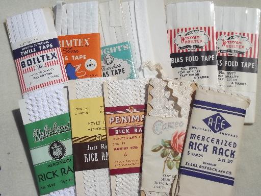 photo of lot cotton seam tape & quilt  binding, vintage sewing trim, all colors! #4