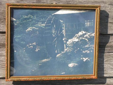 photo of lot distressed gold and silver wood picture frames, old and vintage prints #7