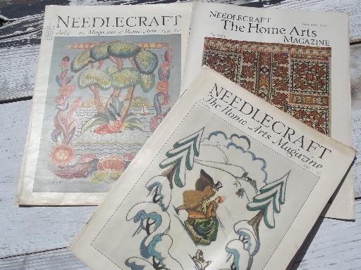 photo of lot early 1900s vintage Needlecraft Home Arts magazines, antique patterns #4