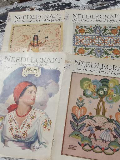 photo of lot early 1900s vintage Needlecraft Home Arts magazines, antique patterns #5