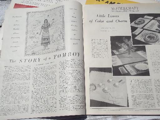 photo of lot early 1900s vintage Needlecraft Home Arts magazines, antique patterns #7