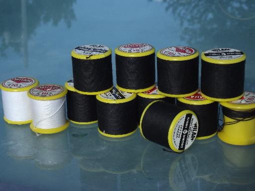 photo of lot fine cotton sewing thread, vintage Miladi label, made in Ireland #1