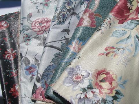photo of lot glazed cotton chintz vintage John Wolf floral print fabric sample books #1