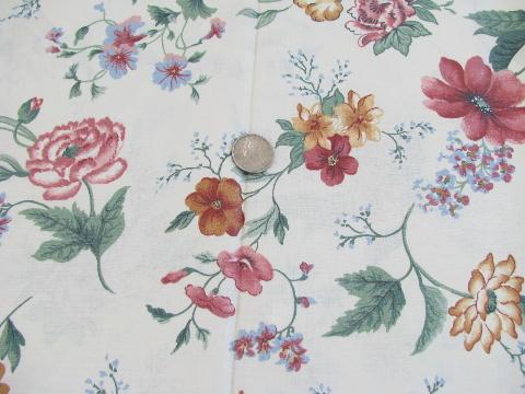 photo of lot glazed cotton chintz vintage John Wolf floral print fabric sample pieces lot #5