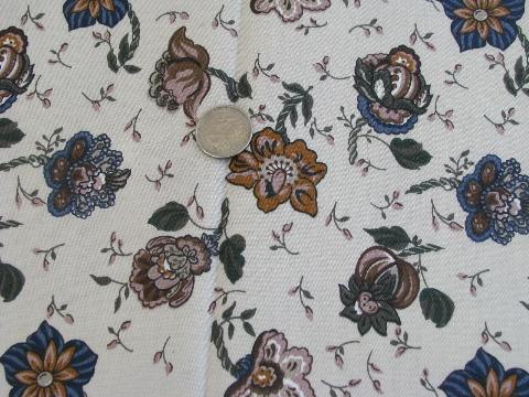 photo of lot glazed cotton chintz vintage John Wolf floral print fabric sample pieces lot #8