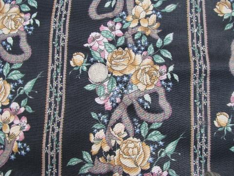 photo of lot glazed cotton chintz vintage John Wolf floral print fabric sample pieces lot #2