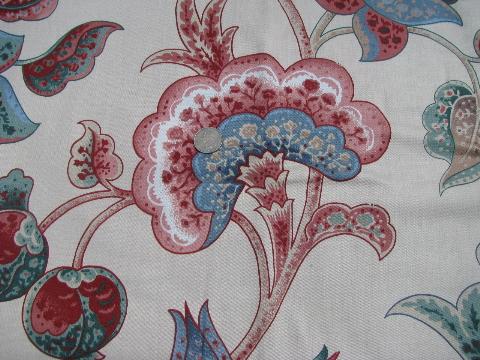 photo of lot glazed cotton chintz vintage John Wolf floral print fabric sample pieces lot #3