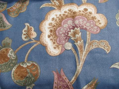 photo of lot glazed cotton chintz vintage John Wolf floral print fabric sample pieces lot #4
