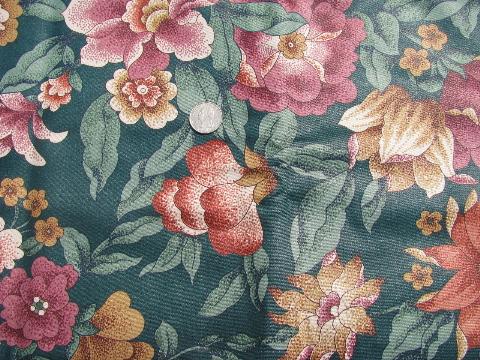 photo of lot glazed cotton chintz vintage John Wolf floral print fabric sample pieces lot #5