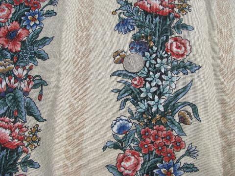 photo of lot glazed cotton chintz vintage John Wolf floral print fabric sample pieces lot #6