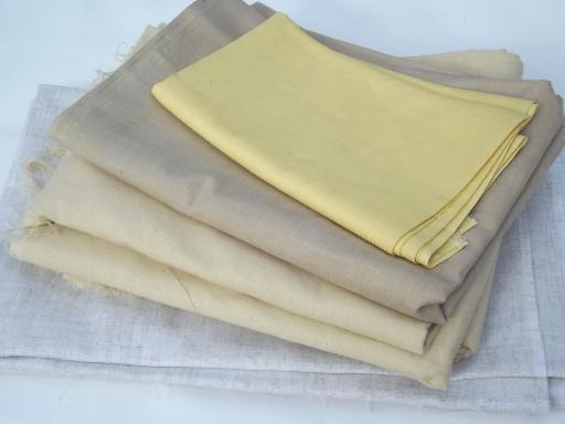 photo of lot linen and linen weave cotton fabric for embroidery and needlework sewing #1