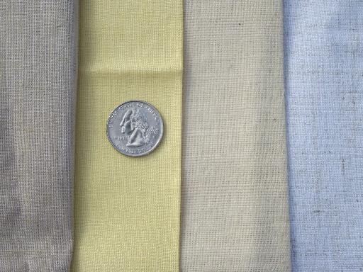 photo of lot linen and linen weave cotton fabric for embroidery and needlework sewing #2