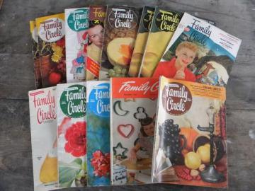 catalog photo of lot mid century 50s and 60s Family Circle magazines advertising etc