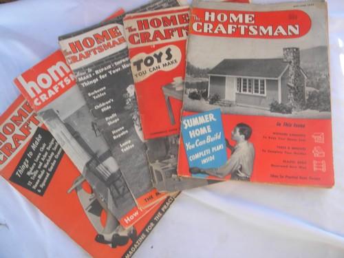 photo of lot mid century Home Craftsman magazines w/ projects and advertising #1