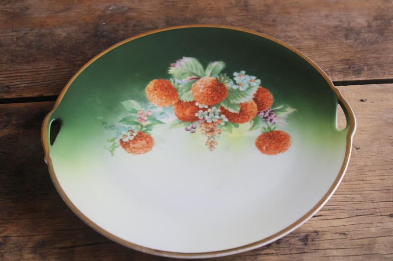 photo of lot mismatched antique vintage china plates summer & fall fruit, harvest table or wall decor  #7