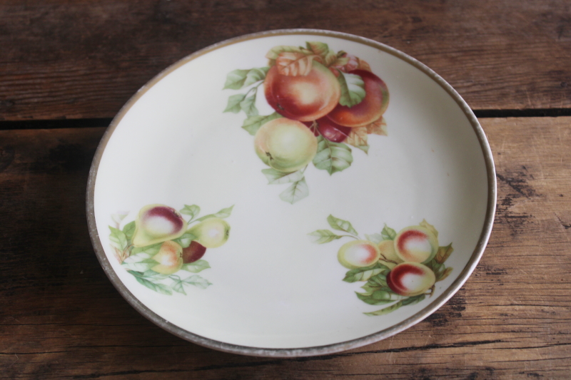 photo of lot mismatched antique vintage china plates summer & fall fruit, harvest table or wall decor  #10