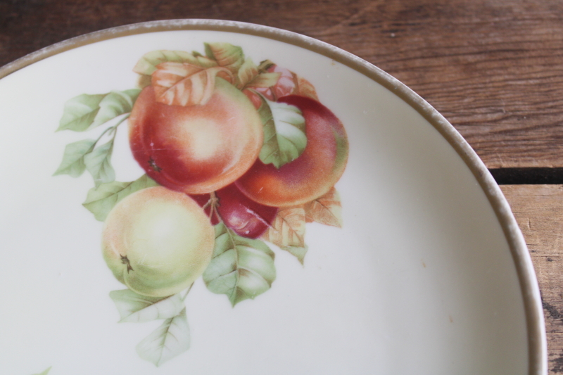 photo of lot mismatched antique vintage china plates summer & fall fruit, harvest table or wall decor  #11