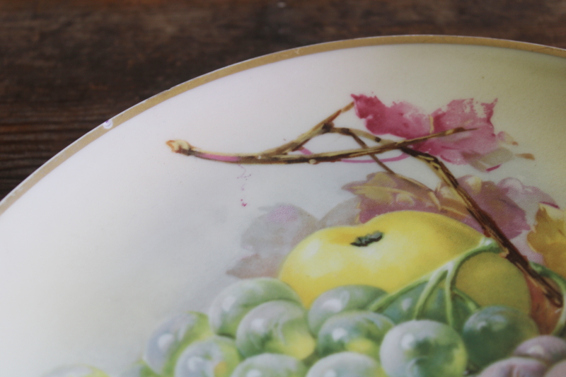 photo of lot mismatched antique vintage china plates summer & fall fruit, harvest table or wall decor  #20