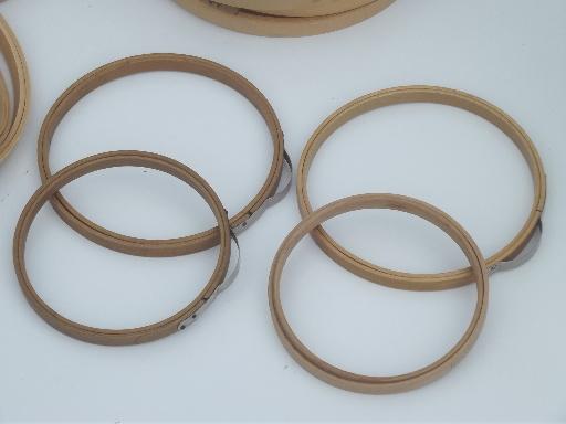 photo of lot new & old embroidery hoops & quilting hoop, wall art fabric frames #2