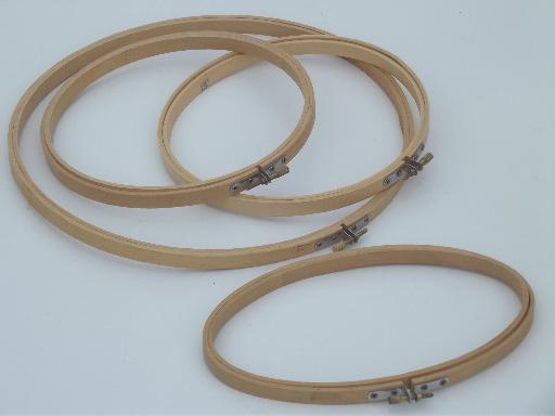 photo of lot new & old embroidery hoops & quilting hoop, wall art fabric frames #4