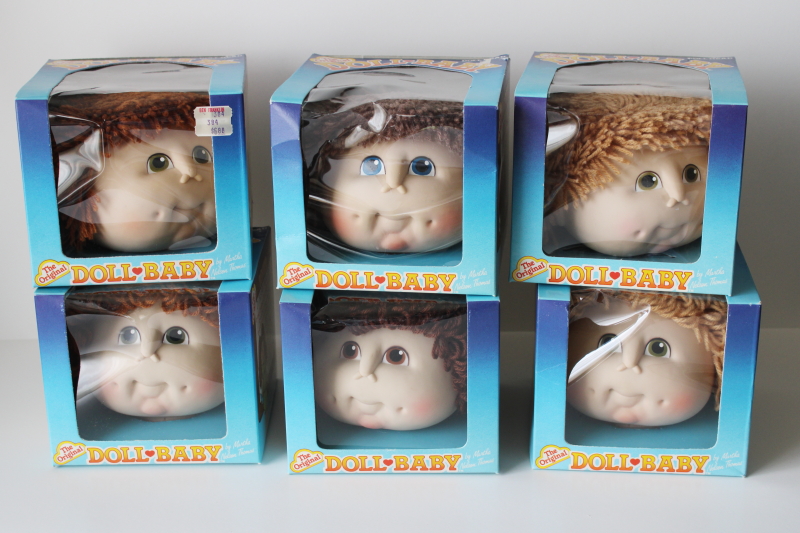 photo of lot new old stock Doll Baby heads Martha Nelson Thomas, Cabbage Patch Kids style dolls boys short hair  #1