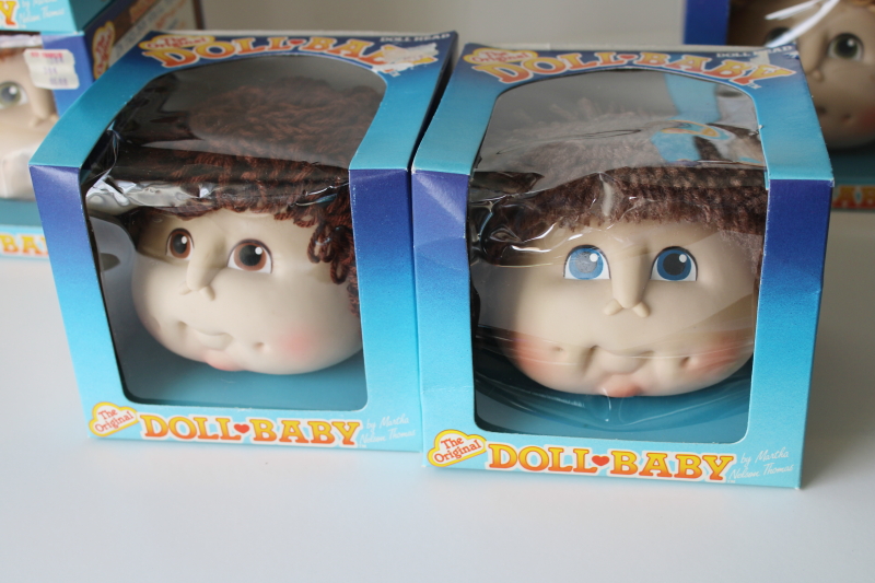photo of lot new old stock Doll Baby heads Martha Nelson Thomas, Cabbage Patch Kids style dolls boys short hair  #5