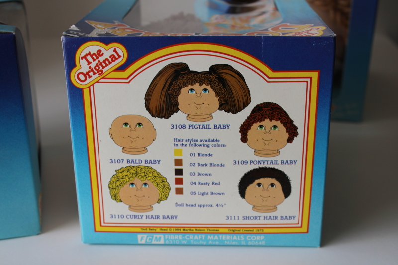 photo of lot new old stock Doll Baby heads Martha Nelson Thomas, Cabbage Patch Kids style dolls boys short hair  #8