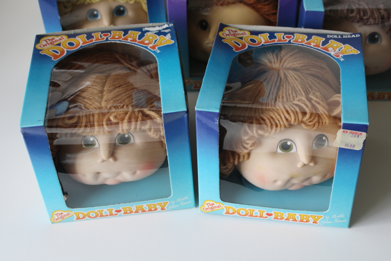 photo of lot new old stock Doll Baby heads Martha Nelson Thomas, Cabbage Patch Kids style dolls girls long hair  #2