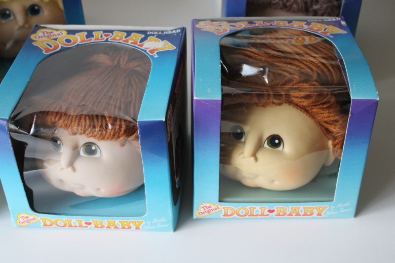 photo of lot new old stock Doll Baby heads Martha Nelson Thomas, Cabbage Patch Kids style dolls girls long hair  #3