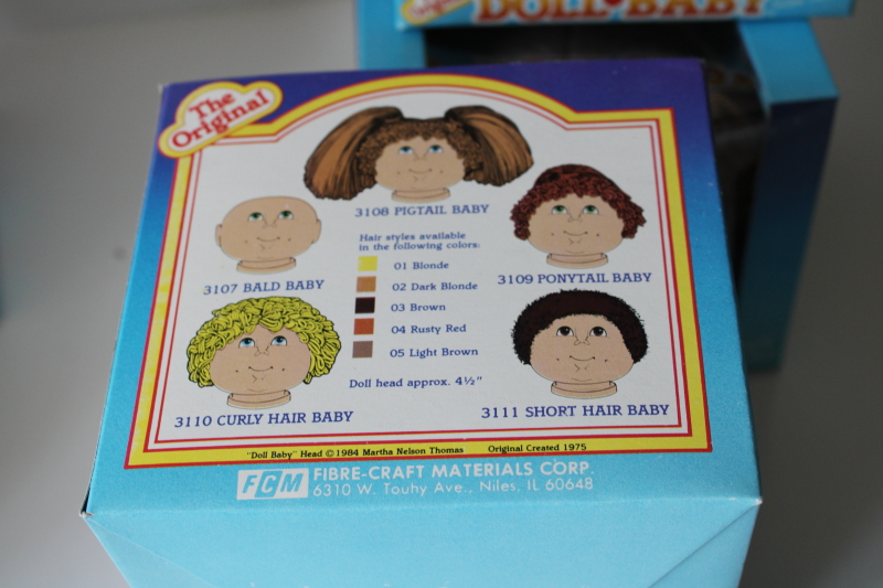 photo of lot new old stock Doll Baby heads Martha Nelson Thomas, Cabbage Patch Kids style dolls girls long hair  #5