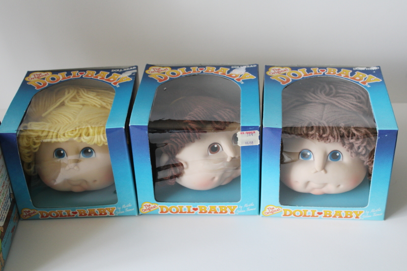 photo of lot new old stock Doll Baby heads Martha Nelson Thomas, Cabbage Patch Kids style dolls girls long hair  #7