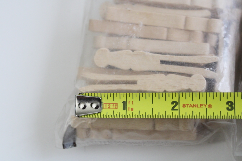 photo of lot new old stock mini clothespins, Forster hardwood peg style baby clothes pins  #10