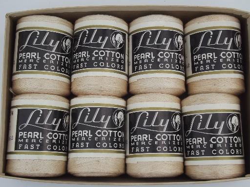 photo of lot new old stock vintage cotton cord yarn weaving thread, Lily labels #2