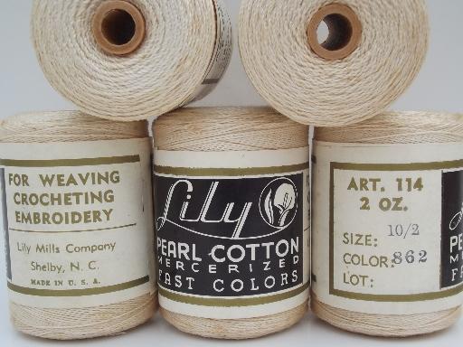 photo of lot new old stock vintage cotton cord yarn weaving thread, Lily labels #3