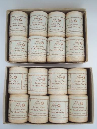 photo of lot new old stock vintage cotton cord yarn weaving thread, Lily labels #4